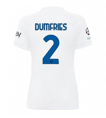 Inter Milan Denzel Dumfries #2 Bortatröja Kvinnor 2023-24 Kortärmad